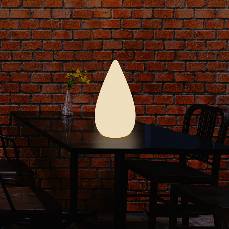 37cm Designer LED Gulvlampe, E27 Dråbeformet Bordlampe til Soveværelse, Varm Hvid