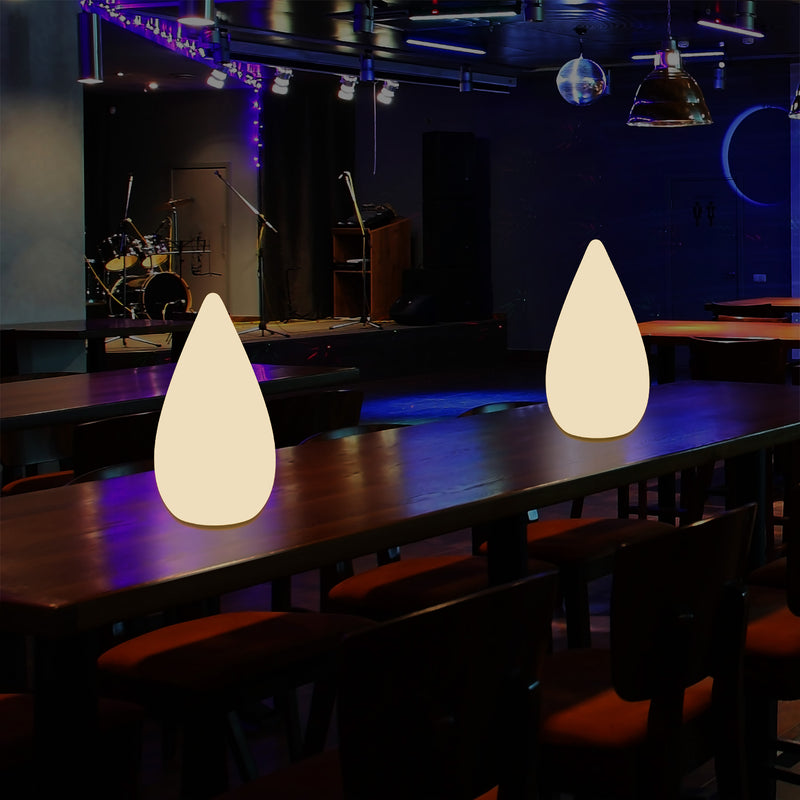 37cm Designer LED Gulvlampe, E27 Dråbeformet Bordlampe til Soveværelse, Varm Hvid
