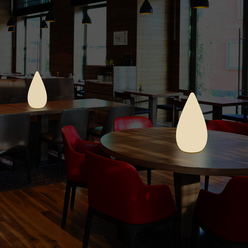 37cm Designer LED Gulvlampe, E27 Dråbeformet Bordlampe til Soveværelse, Varm Hvid