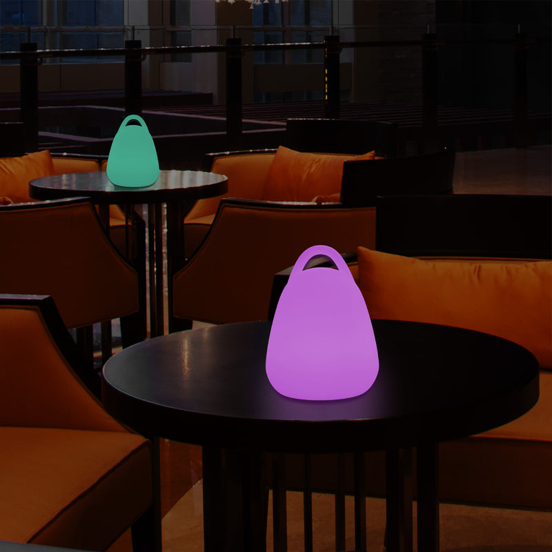 Dæmpbar Flerfarvet LED Lanterne Bordlampe, RGB Stemningsbelysning med Fjernbetjening