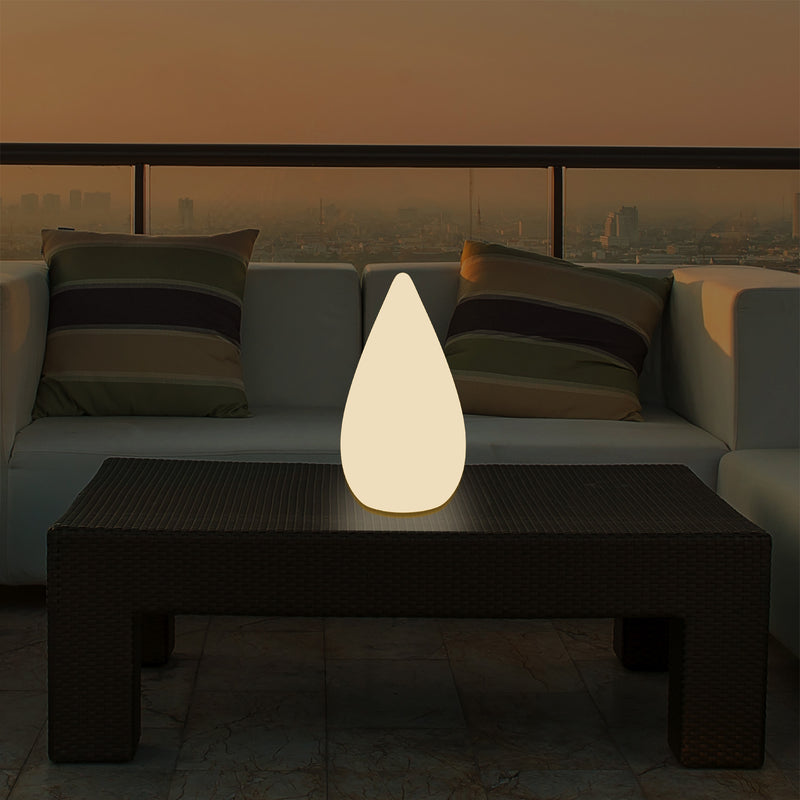 37cm Designer LED Gulvlampe, E27 Dråbeformet Bordlampe til Soveværelse, Varm Hvid