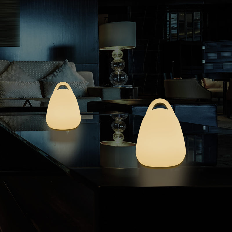 Dekorativ LED Bordlampe Lanterneformet til Soveværelse, Stikkontakt, Varm Hvid E27 Pære