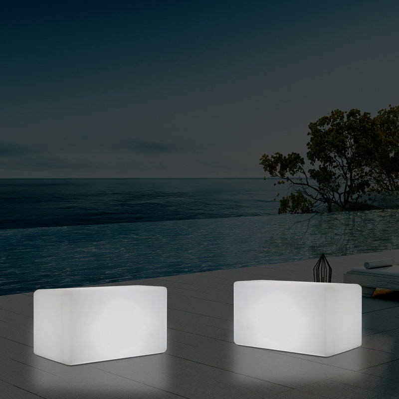 Bænkeformet Udendørs Lampe, Lysende LED Skammel Møbel, Stikkontakt, 55x35 cm