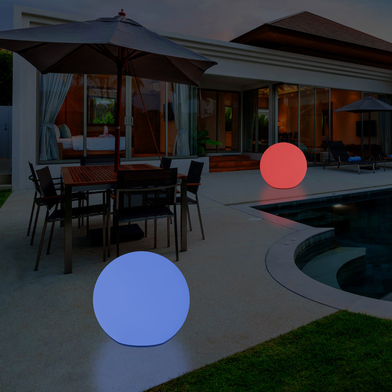 Udendørsbelysning LED Terrasselampe, 30cm Dæmpbar RGB Kuglelys, 5V Stikkontakt