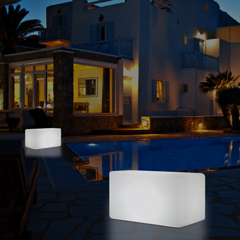 Bænkeformet Udendørs Lampe, Lysende LED Skammel Møbel, Stikkontakt, 55x35 cm