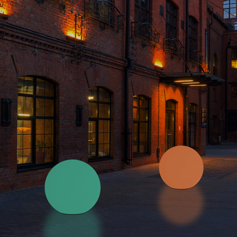 Udendørsbelysning LED Terrasselampe, 30cm Dæmpbar RGB Kuglelys, 5V Stikkontakt