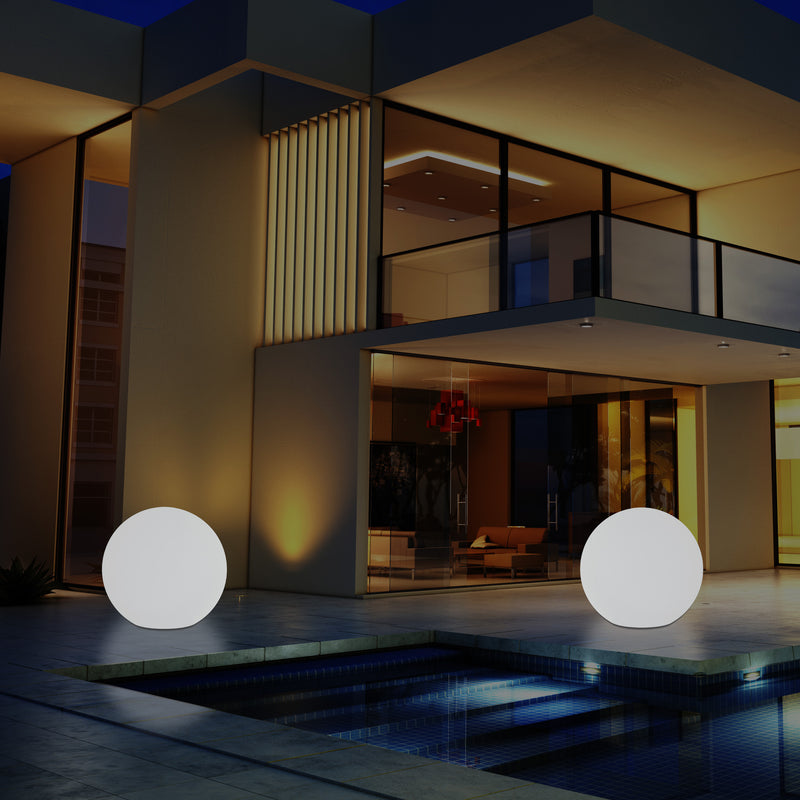 Udendørsbelysning LED Terrasselampe, 30cm Dæmpbar RGB Kuglelys, 5V Stikkontakt