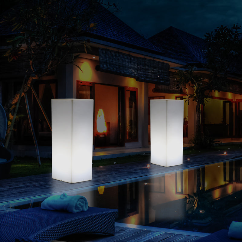 Udendørs Havelampe LED Stående Firkant Gulvlampe, 5V Stikkontakt, 110 x 30cm