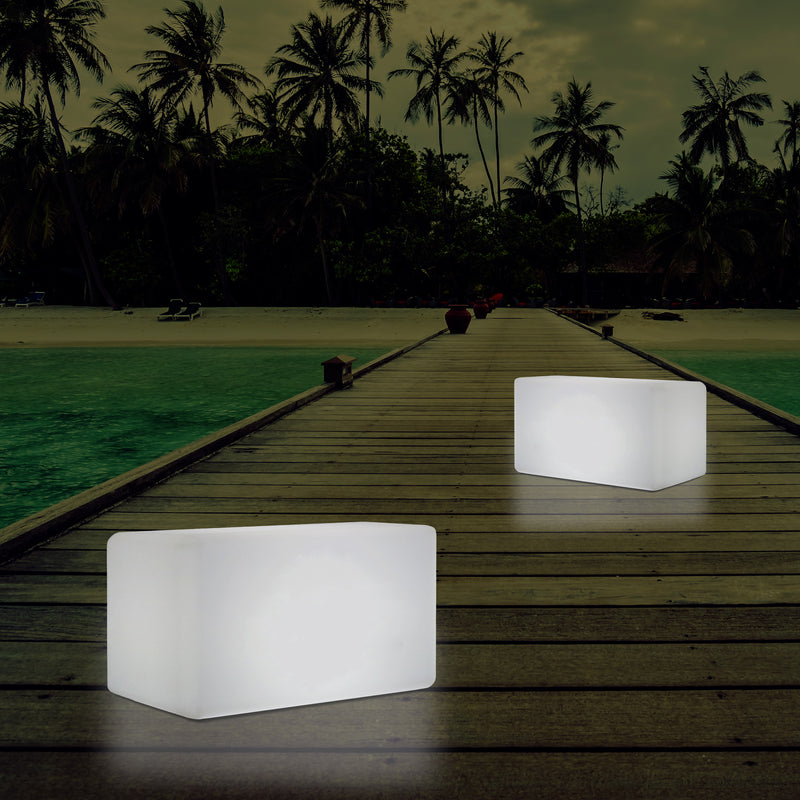 Bænkeformet Udendørs Lampe, Lysende LED Skammel Møbel, Stikkontakt, 55x35 cm