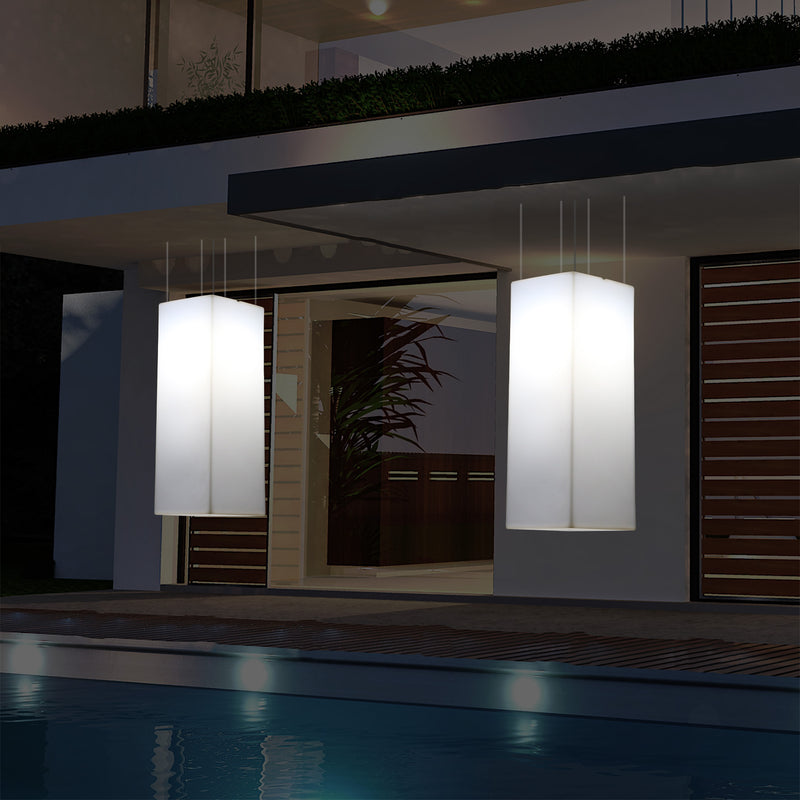 Udendørs Terrassebelysning Loftlampe, 110 x 30cm LED Søjleformet Pendlerlampe, RGB