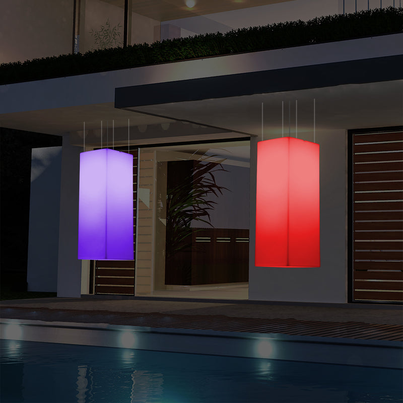Udendørs Terrassebelysning Loftlampe, 110 x 30cm LED Søjleformet Pendlerlampe, RGB