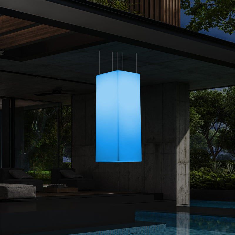 Udendørs Terrassebelysning Loftlampe, 110 x 30cm LED Søjleformet Pendlerlampe, RGB