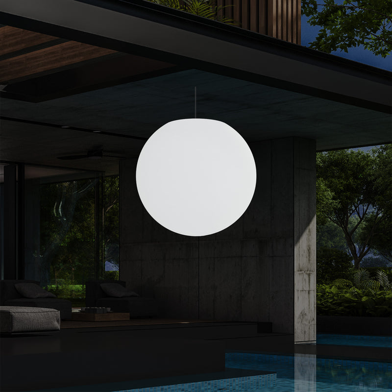 Udendørs Pendlerlampe Havebelysning, Stikkontakt LED Loftlampe, 60cm Globus, RGB