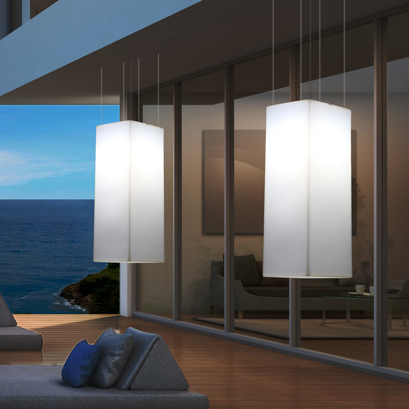 Udendørs Terrassebelysning Loftlampe, 110 x 30cm LED Søjleformet Pendlerlampe, RGB