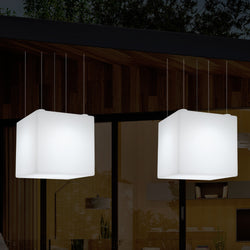 Udendørs Havebelysning Hængelampe, Stikkontakt LED Loftlampe, 60cm Firkantet, Flerfarvet
