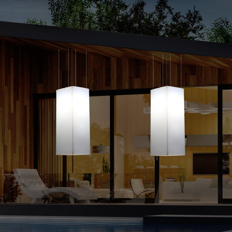 Udendørs Terrassebelysning Loftlampe, 110 x 30cm LED Søjleformet Pendlerlampe, RGB