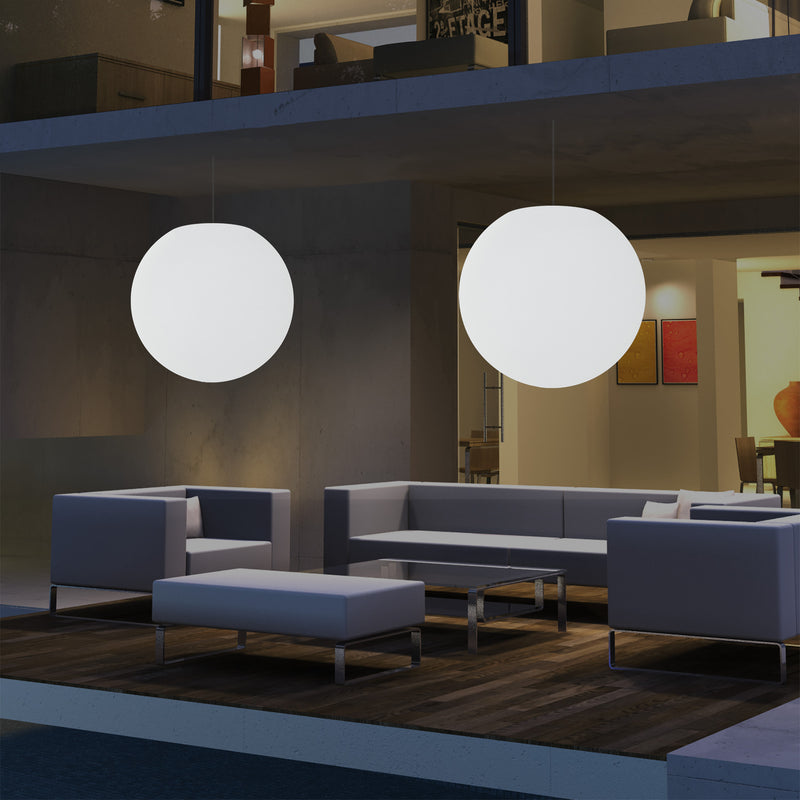 Udendørs Pendlerlampe Havebelysning, Stikkontakt LED Loftlampe, 60cm Globus, RGB