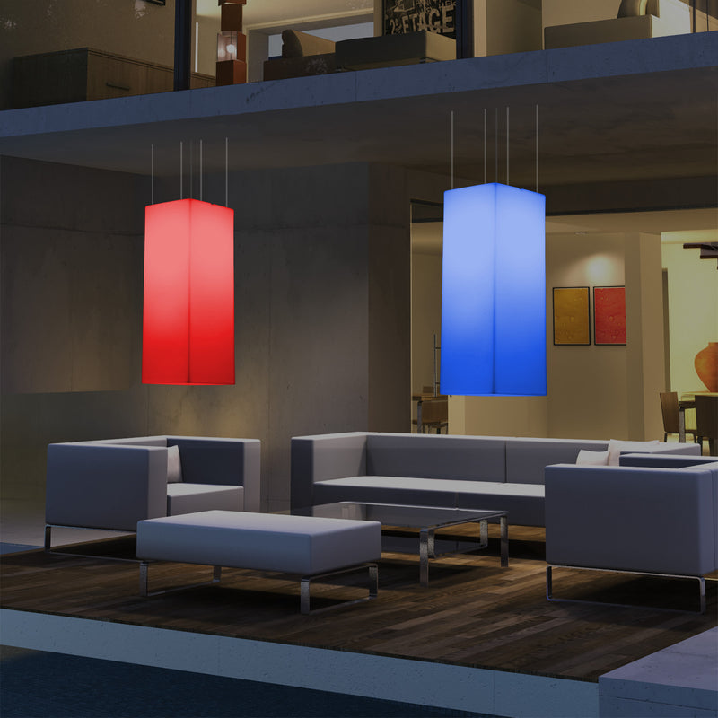 Udendørs Terrassebelysning Loftlampe, 110 x 30cm LED Søjleformet Pendlerlampe, RGB