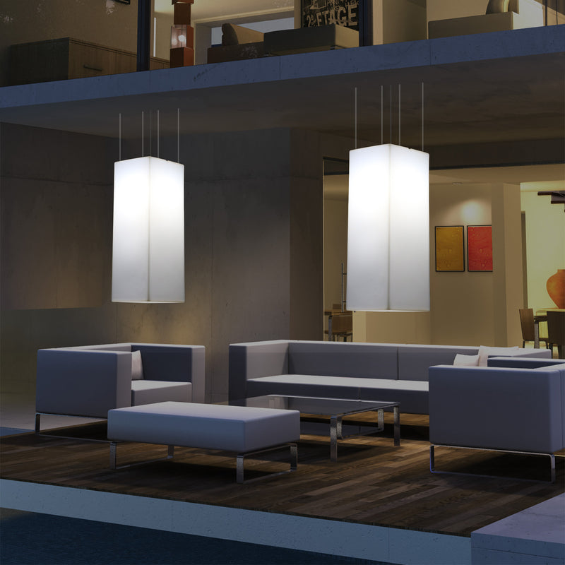 Udendørs Terrassebelysning Loftlampe, 110 x 30cm LED Søjleformet Pendlerlampe, RGB