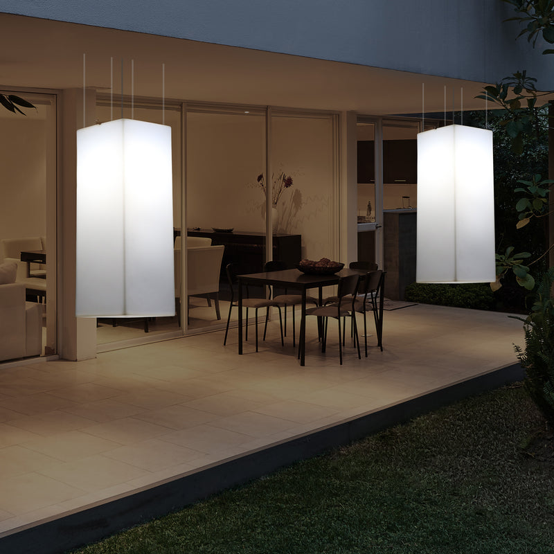 Udendørs Terrassebelysning Loftlampe, 110 x 30cm LED Søjleformet Pendlerlampe, RGB
