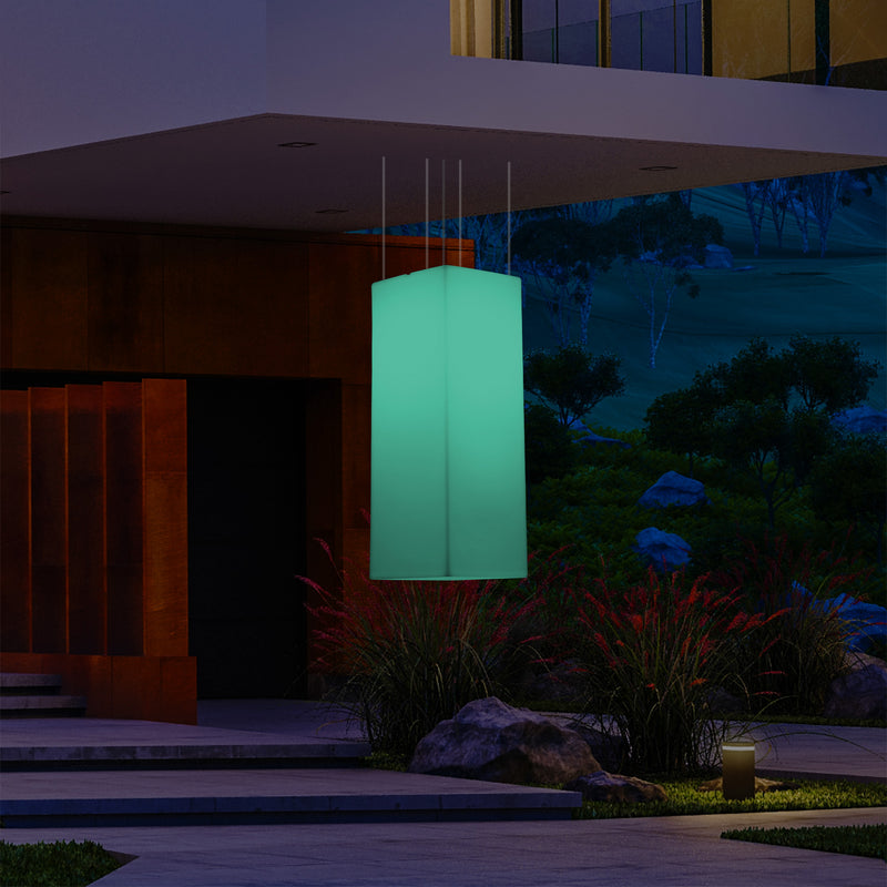 Udendørs Terrassebelysning Loftlampe, 110 x 30cm LED Søjleformet Pendlerlampe, RGB