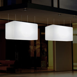 Loftlampe Udendørsbelysning, 55x35cm Aflang LED Stikkontaktdrevet Hængelampe, RGB