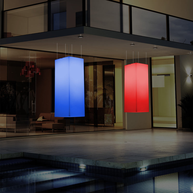 Udendørs Terrassebelysning Loftlampe, 110 x 30cm LED Søjleformet Pendlerlampe, RGB