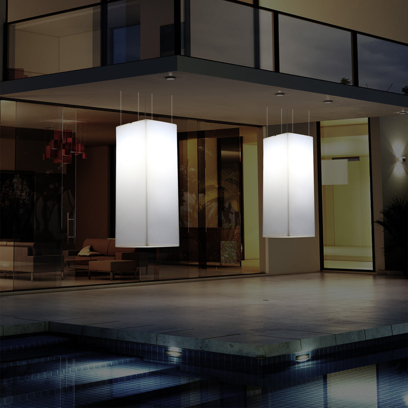 Udendørs Terrassebelysning Loftlampe, 110 x 30cm LED Søjleformet Pendlerlampe, RGB