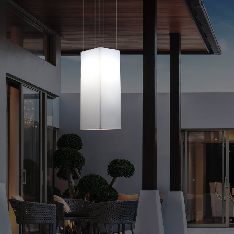Udendørs Terrassebelysning Loftlampe, 110 x 30cm LED Søjleformet Pendlerlampe, RGB