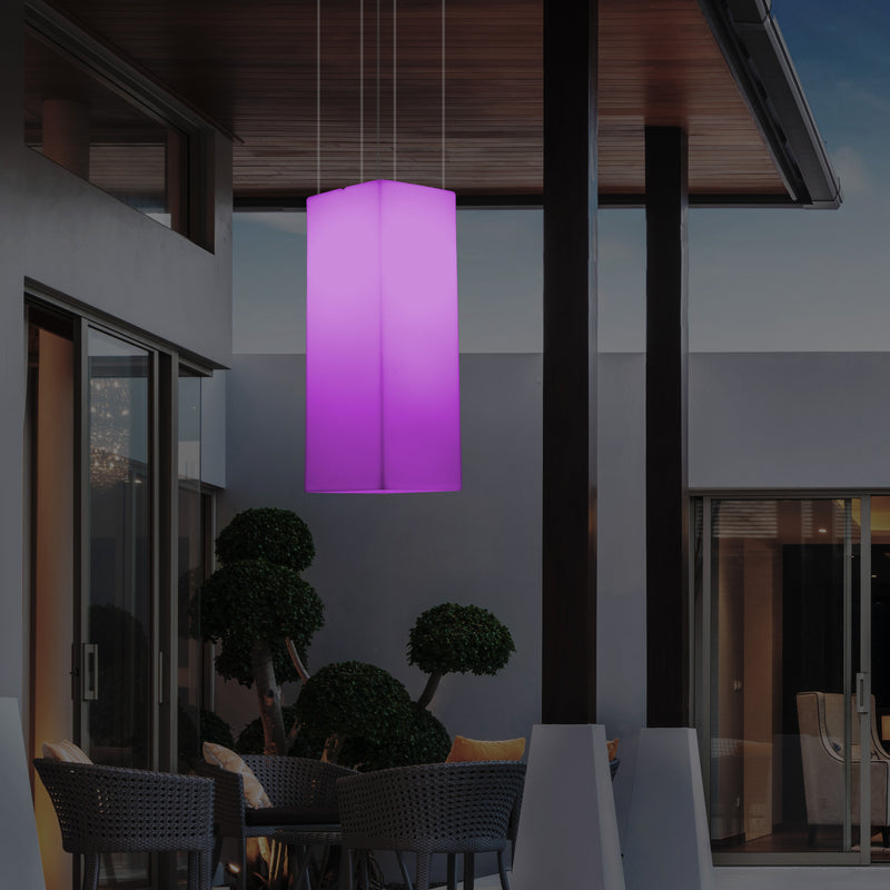 Udendørs Terrassebelysning Loftlampe, 110 x 30cm LED Søjleformet Pendlerlampe, RGB