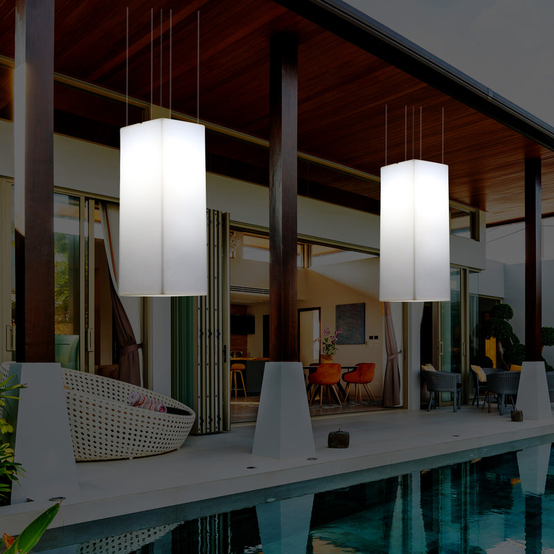 Udendørs Terrassebelysning Loftlampe, 110 x 30cm LED Søjleformet Pendlerlampe, RGB