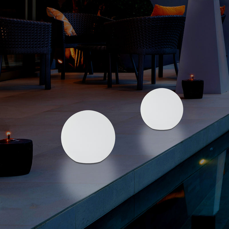 Kugleformet LED Udendørsbelysning, 5V Stikkontakt Havelampe, 20cm Bold, Flerfarvet