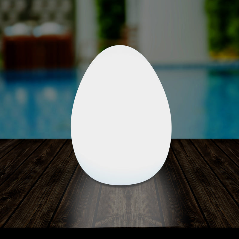Udendørsbelysning Æggeformet LED Bordlampe, 37cm Terrasselampe til Stikkontakt, Flerfarvet RGB