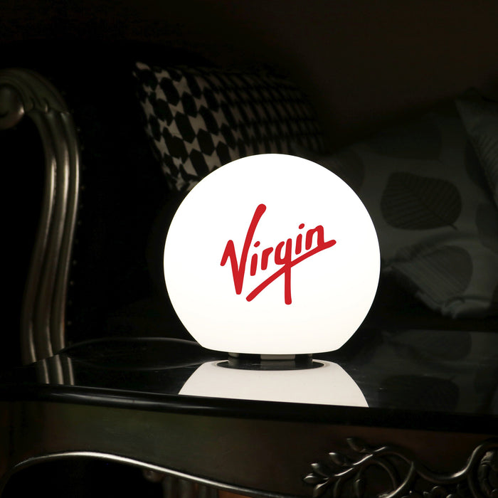 LED Bordlampe Eget Design, Reklame Lysskilt Valgfrit Logo, 15 cm Kugle