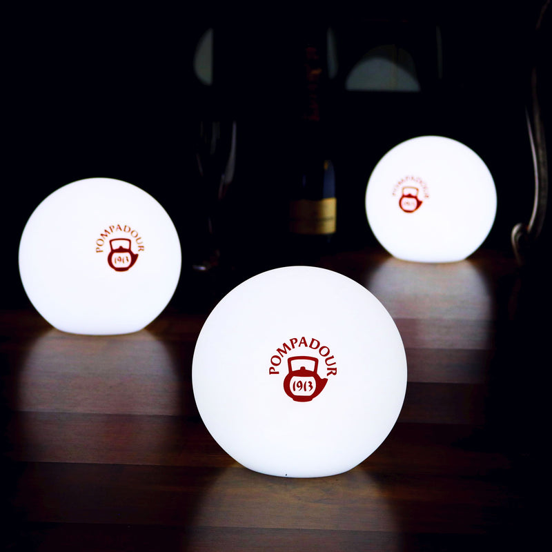 LED Bordlampe Eget Design, Rund Lysskilt Valgfrit Logo, Fritstående Flot Lyskasse
