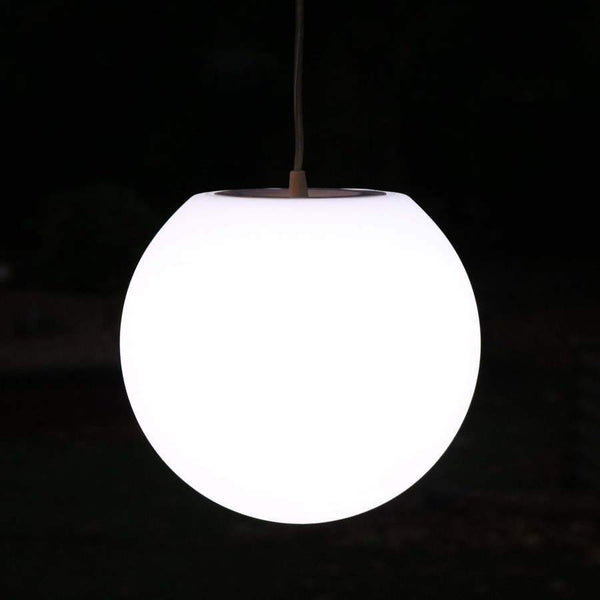 Loftlampe, 20cm hvid kugle hængelampe, LED pære inkluderet
