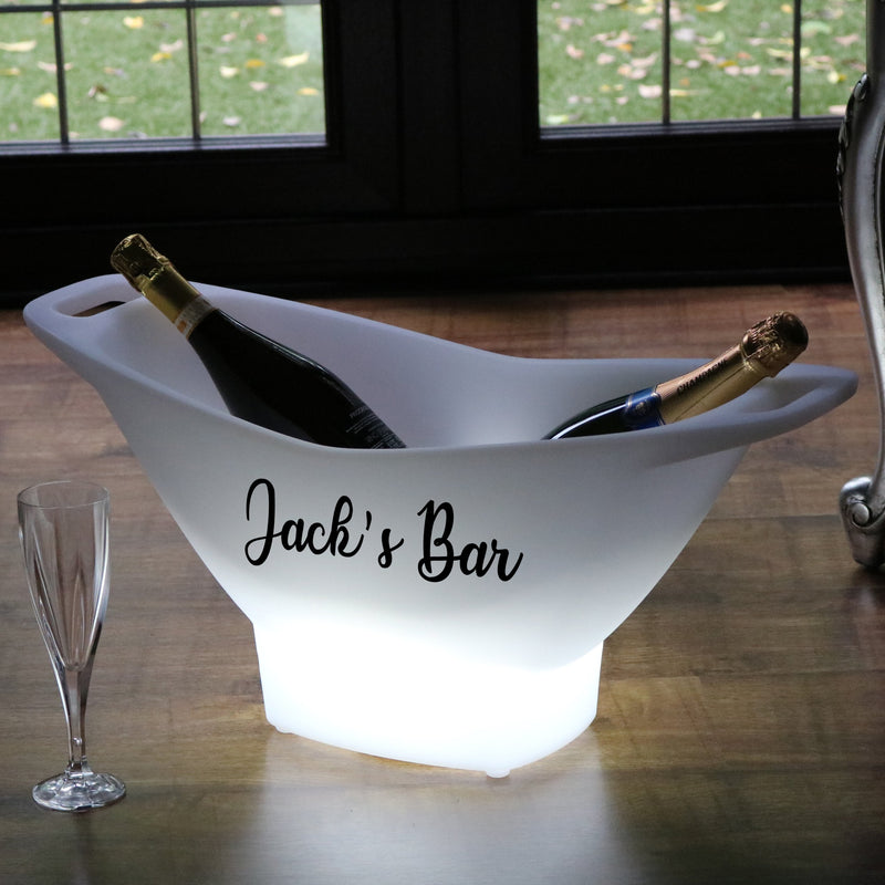 Design Selv Stor LED Isspand, Personlig Champagne Vinkøler Lysskilt med Logo