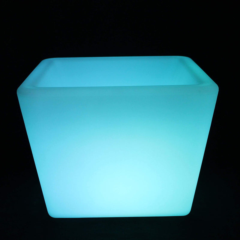 LED Blomstervase, Oplyst Plantepotte, 27cm Genopladelig RGB Bordlampe