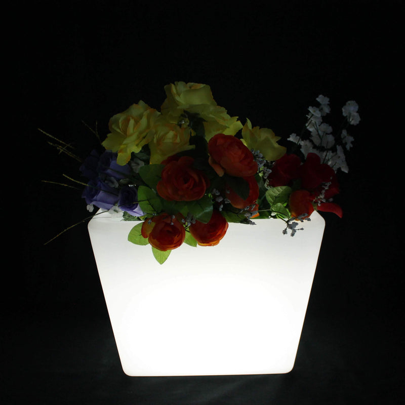 LED Blomstervase, Oplyst Plantepotte, 27cm Genopladelig RGB Bordlampe