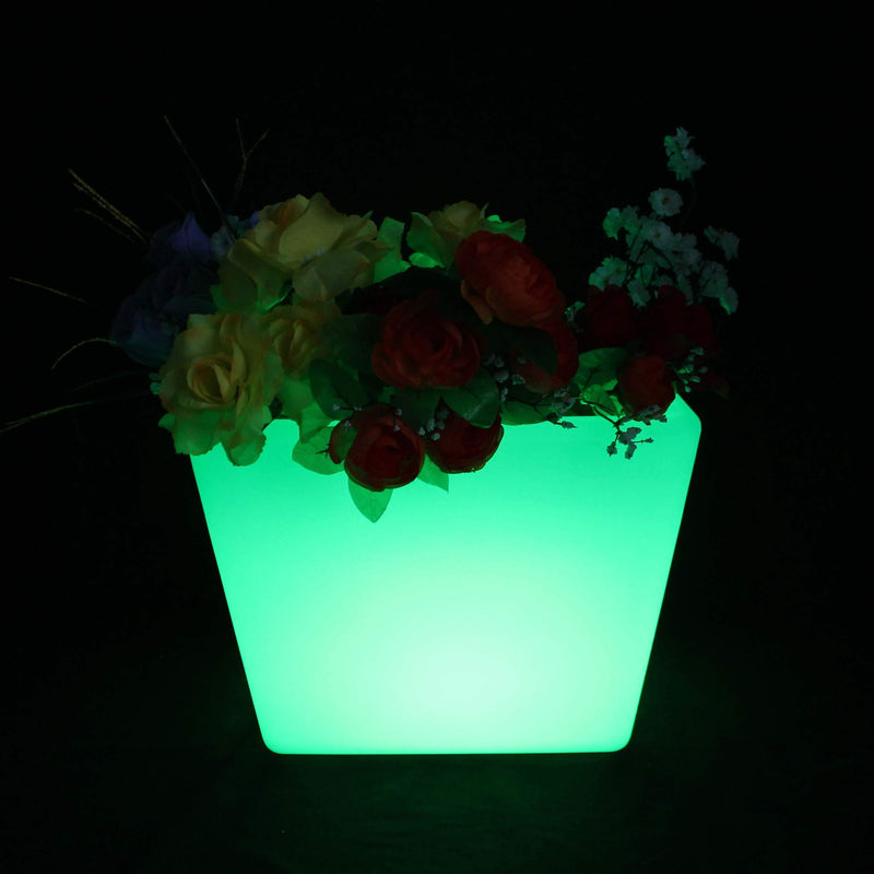 LED Blomstervase, Oplyst Plantepotte, 27cm Genopladelig RGB Bordlampe