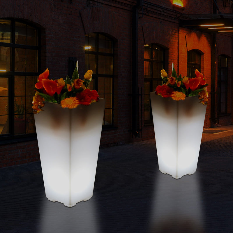 LED Vase Havelampe til Haven, Stikkontakt, 75cm Høj Gulvvase til Udendørs, Terrasse