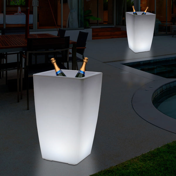 50cm Stående Gulvlampe LED Champagne Isspand Vinkøler, Udendørs Have Stander Flaskekøler