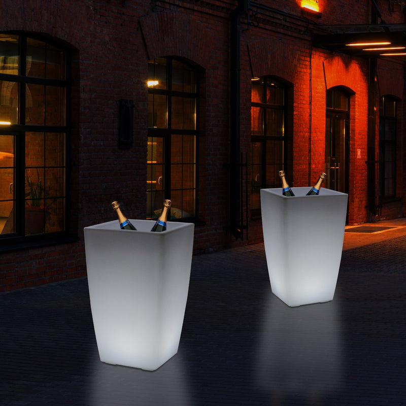 Udendørs Stående LED Vinkøler Champagnespand Isholder, Udendørsbelysning Stikkontakt, 50cm